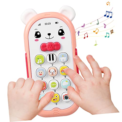 DRESSOOS Handyspielzeug für für Kleinkinder Instrument Babys Handy Teething Toys Babyphone 6-12 Monate Telefonspielzeug für Abs Rosa von DRESSOOS