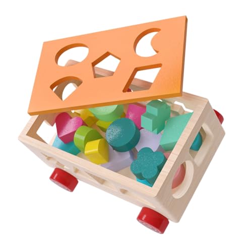 DRESSOOS Hölzerner 17 Loch Formanhänger DIY Bausteine Bausteine Spielzeug Puzzle Spielzeug Gehirnspielzeug Entwicklungsspielzeug Formsortierer Spielzeugsteine ​​Für Kleinkinder von DRESSOOS