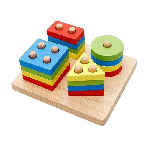 DRESSOOS Holzbausteine Set Für Kleinkinder Pädagogisches Zur Von Kreativität Und Feinmotorik Bunte Bauklötze Für Lernspielzeug Mit Zufälligen Farben von DRESSOOS