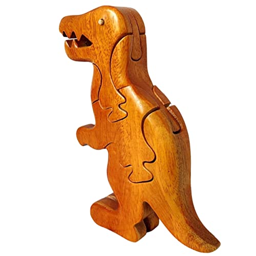 DRESSOOS Holzpuzzle 3D-Dinosaurier- Zum Zusammenbauen Aus Holz Dinosaurierspielzeug Zusammenbauen Zusammengebautes Dinosaurierspielzeug Hölzern Brown von DRESSOOS