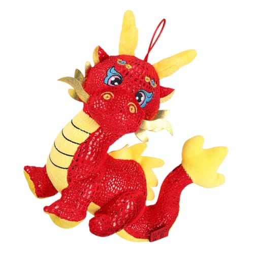 DRESSOOS Jahr Der Drachen-Maskottchen-Puppe Plüschtiere Puppen Kinderspielzeug Spielzeuge Drache Stofftier Drachenplüschpuppe Stofftierpuppe Pp Baumwolle von DRESSOOS