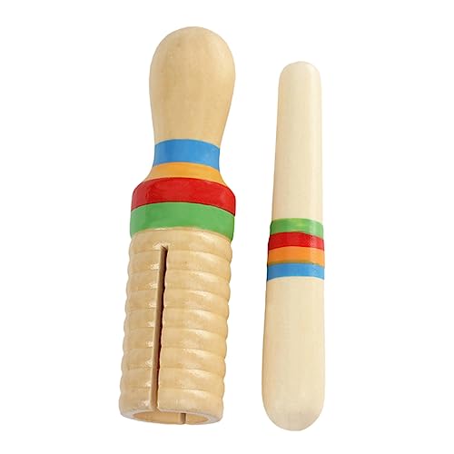 DRESSOOS Kinder Schlagzeug Spielzeug Krähenschaller Aus Holz Schallschlauch Klangröhre Aus Holz Percussion-Musikinstrument Für Kinder Hölzern von DRESSOOS