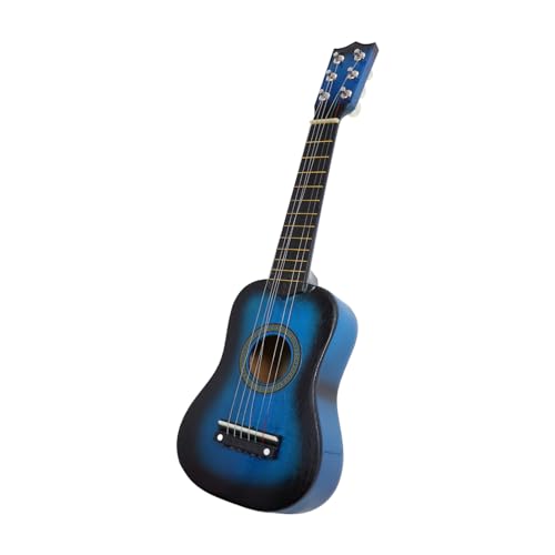 DRESSOOS Gitarre Lernspielzeug Musikinstrument Für Ideales Für Musikalische Frühbildung Blaues Gitarre Mit Einstellbaren Saiten von DRESSOOS