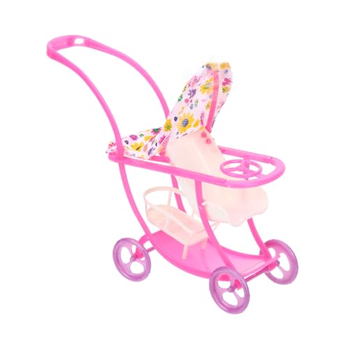 DRESSOOS Kinderwagen Puppenwagen Modell Puppenwagen Kreativer Puppenwagen Niedlicher Puppenwagen Spielzeug Mini-Puppenwagen Puppensachen Puppenwagen für Kleinkinder Stoff Rosa von DRESSOOS