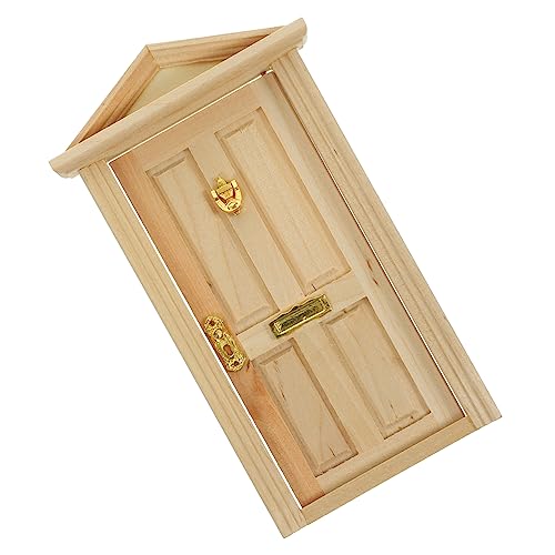 DRESSOOS Kleine Tür aus Holz, Dekoration für Puppenhaus, Puppenhaus, Mini-Tür, Puppenhaustür, Modell, Eingangstür, Kinder, kleines Spielzeug von DRESSOOS