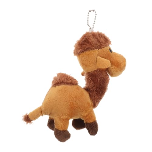 DRESSOOS Kleiner Kamelanhänger Plüschpuppe Schlüsselanhänger Plüsch Schlüsselanhänger Kleinkindspielzeug Rucksack Tier Junge Cartoon-handyhalter Wüstentier Light Brown Legierung von DRESSOOS