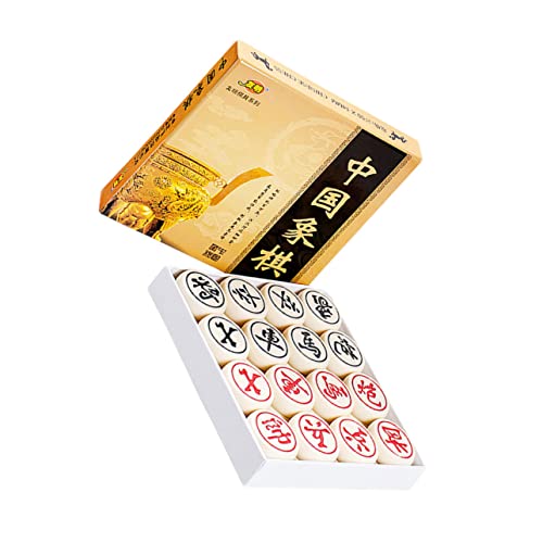 DRESSOOS Lernspielzeug Bureau Gaming Safe Toy Harz-China-Schach D China-Schach zabawki stymulujące rozwój Schachbrett Geschichte Schach chinesisches Schach frühes Lernspiel Hölzern Beige von DRESSOOS