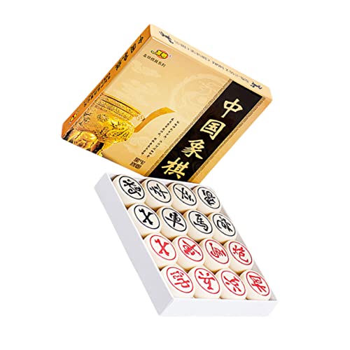 DRESSOOS Lernspielzeug Schachtisch leeres Spiel Dame Brettspiel Sequenz Brettspiel zabawki stymulujące rozwój Educational Toys chinesisches Schach Chinesisches High-End-Schach Bambus Beige von DRESSOOS