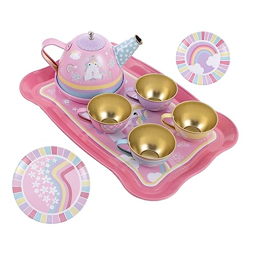 DRESSOOS Mini Teegeschirr Set Aus Eisen Für Niedliches Teeservice Für Rollenspiele Spielküche Zubehör 6 Teiliges Kindergeschirr Für Kreative Teepartys Und Fantasievolles von DRESSOOS