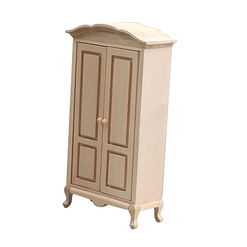 DRESSOOS Miniatur Kleiderschrank Aus Holz Für Puppenhäuser Dekorative Garderobe Im Mini Format Ideal Deko Und Für Kreative Spielwelten Geschenkidee Für ädchen von DRESSOOS