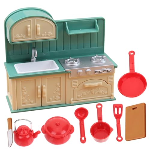 DRESSOOS Miniatur Puppenhaus Set Mit Modernem Küchenzubehör Und Kochutensilienschrank Kreatives Für Zur Der Fantasie Und Feinmotorik Im Kinderzimmer von DRESSOOS