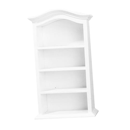 DRESSOOS Möbelmodell Winziges Möbelholz Mini-hausmöbel Miniaturmöbel Mini-wohnkultur Mini-bücherregal-dekor Bücherregal Aus Holz Puppenhaus Bücherregal Winzige Hausmöbel Hölzern Weiß von DRESSOOS