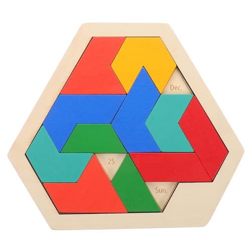 DRESSOOS Montessori Holz Sechseck Puzzle Für Kleinkinder Lernspielzeug Fördert Die Kognitiven Fähigkeiten Für Familienspiele Und Die Frühkindliche Entwicklung von DRESSOOS