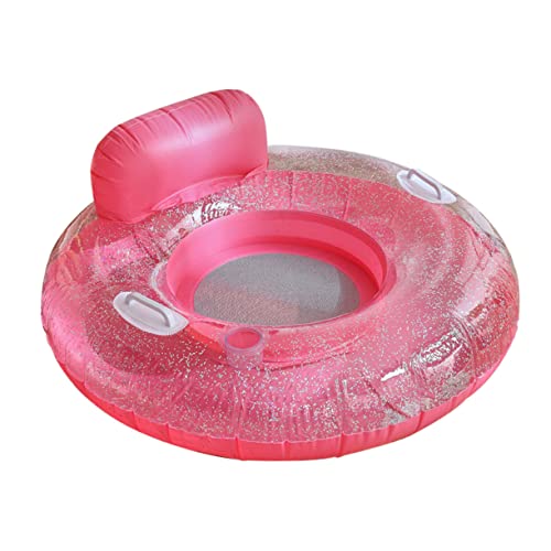 DRESSOOS Pailletten-Wasser-Lounge-Stuhl Liegestuhl Für Kinder Strand-floaties-Stuhl Tragbare Strandliege Kindercouch Aufblasbares Schwimmbad Für Erwachsene Wasser Schwimmt Rosa PVC von DRESSOOS