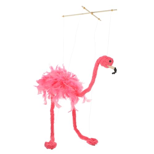 DRESSOOS Plüschschnur Flamingo Lustiges Marionettenspielzeug Einzigartige Marionettenpuppen Pelzige Tierpuppe Tiermarionetten Interessante Marionetten Interaktive von DRESSOOS