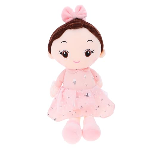 DRESSOOS Plüschtier Mädchenpuppe Für Mädchen Kindermädchenspielzeug Mädchen Kleine Figuren Mädchen Puppe Spielzeug Mädchen Plüsch Puppe Für 1-jähriges Mädchen Rosa Stoff von DRESSOOS