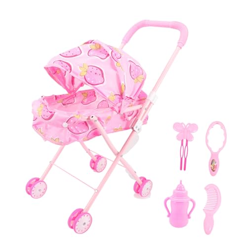 DRESSOOS Puppen Kinderwagen Spielzeug Für Kleinkinder Simulierter Buggy Mit Zubehör Für Rollenspiele Ideal Für Puppen Und Kinderwagen Spielzeug Für Kinder Ab 3 Jahren von DRESSOOS