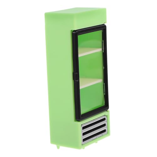 DRESSOOS Puppenhaus Kühlschrank Modell Mikro Kühlschrank Mini-möbel Kühlschrank Spielen Minikühlschrank Zum Basteln Puppenhaus Gefrierschrank Fotografie-Modell-kühlschrank Green Acryl von DRESSOOS