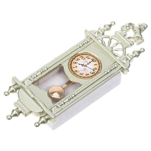 DRESSOOS Puppenhausuhr-anhänger Miniaturmöbel Mini-wanduhr Mini-hausbedarf Kleine Pendeluhr Uhr-Ornament Mini-hausszenenmodell Miniatur-kaminuhr Zubehör Für Das Puppenhaus Uhr Figur Hölzern von DRESSOOS