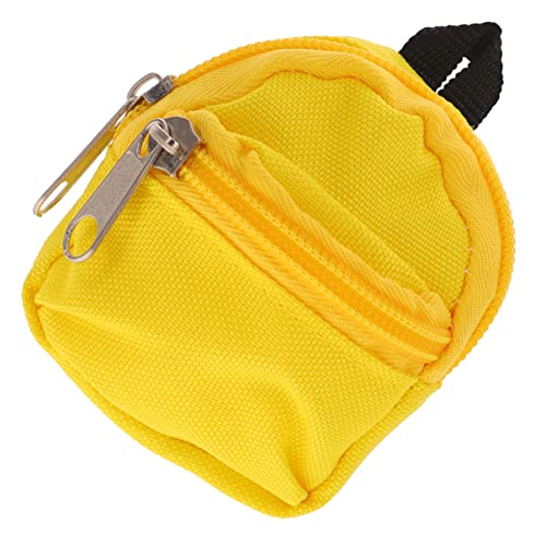 DRESSOOS Puppenrucksack Mini-Rucksack Für Puppen Puppen Schulranzen-Ornament Niedlich Puppengepäck Puppengeldbeutel Schließfach Wiedergeborene Puppe Tasche Mädchen Yellow Polyester von DRESSOOS