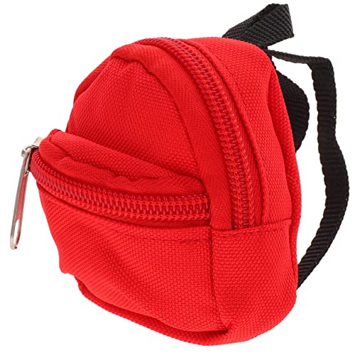 DRESSOOS Puppenrucksack Rucksack Aus Puppenstoff Schultasche Für Puppe Mini-rucksäcke Niedlich Kleiner Rucksack Miniaturen Bjd Puppe Rucksack Puppenrucksäcke Spielzeug Taschen Polyester Rot von DRESSOOS