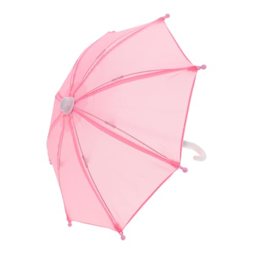 DRESSOOS Puppenschirm Mini-Sachen Mini-Regenschirm Kleiner Regenschirm Puppenregenschirm Mini-Schirm Zum Basteln Rollenspiel-Regenschirm Puppenhaus- Puppenhauszubehör Eisen Rosa von DRESSOOS