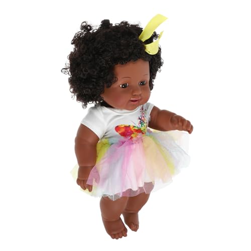 DRESSOOS Realistische Afrikanische Babypuppe Neugeborene Mädchenpuppe Mit Kleidung Weiches Vinyl Spielzeug Für Kinder Handgefertigt Inklusive Puppenbekleidung Und Zubehör von DRESSOOS