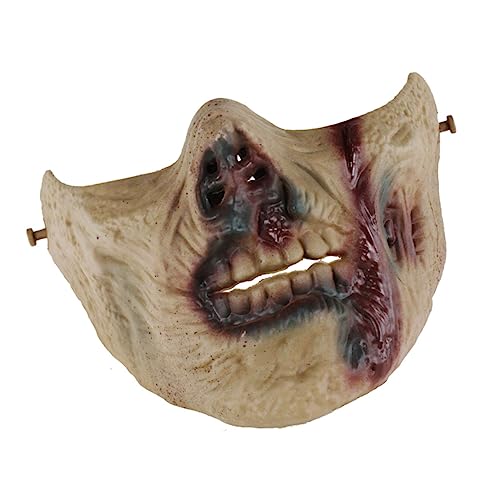 DRESSOOS Schutzmaske Halloween-halbmasken Fußhalter Zum Dehnen Halloween-horrormasken Halbgesichtsschädelmasken Maskerade Masken Halloween-maske Halber Schädel Cosplay-masken M05 Cs Skelett von DRESSOOS