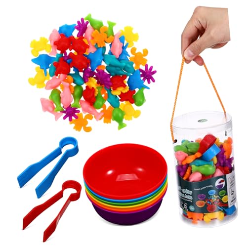 DRESSOOS Set Tierzählspielzeug Meerestiere Farben Lernen & Zählen Kognitives Spielzeug 1 Set Kleinkinder Lernspielzeug Sortierspiel Pädagogisches Spielzeug von DRESSOOS