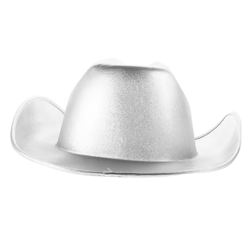 DRESSOOS Sonnenhut mit breiter Krempe Cowboy-Outfits Cowboy-Partyhüte Cowgirlhut für Damen Unisex-Cowgirl-Hut Dekorativer Hut Atmungsaktiver Hut Cowgirl-Kostüm Hut Frauen Kuhhut Eva Silver von DRESSOOS