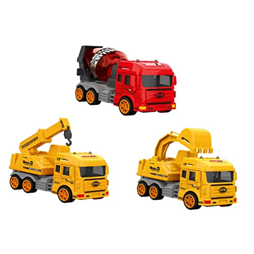 DRESSOOS Spielzeugautos Set Sanitäter LKW Technik Van & Feuerwehrauto ägheitsfahrzeuge Für Kinder Bagger Kran & Mischer LKW Ideales Spielzeug Für Kleinkinder von DRESSOOS