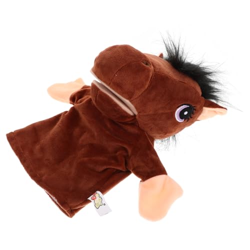 DRESSOOS Stofftier-handpuppe Handpuppe Zum Geschichtenerzählen Kuhpuppe Mit Beweglichem Maul Fingerpuppen Für Nutztiere Farmtier-Marionette Handpuppe Mit Nutztieren Light Brown Plüsch von DRESSOOS