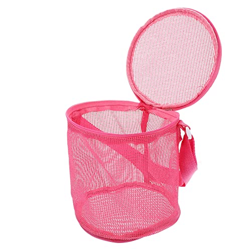 DRESSOOS Strand Aufbewahrungstasche Netztasche Strand Strandspielzeugtaschen Mesh Mesh-Strandtaschen Strandtasche Kinder Faltbare Strandtasche Kinder Strandtasche Strandversorgung PVC Rosy von DRESSOOS