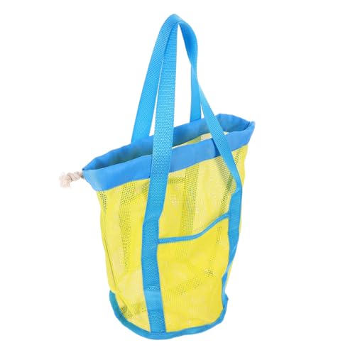 DRESSOOS Strandtasche Für Kinder Aufbewahrungstaschen Für Bälle Aufbewahrungstasche Für Strandspielzeug Tasche Mit Kordelzug Strandtasche Im Mesh-Design Muschelsäcke Aufheben Nylon Yellow von DRESSOOS