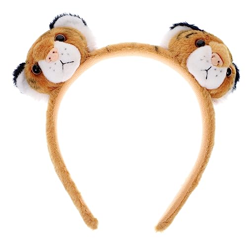 DRESSOOS Tierisches Stirnband Katzenhut-stirnband Lustige Maske Wackelt Panda-stirnband Kostüm Stirnbänder Tiere Dschungel Streifenhörnchen Plüsch Dinosaurier Wolf Waldwesen Pp Baumwolle von DRESSOOS