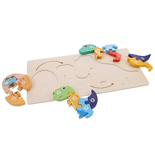 DRESSOOS Tierpuzzle für Kleinkinder Puzzle für Babys Dinosaurier-Puzzle für Kinder klobige Rätsel -Rätsel rätselbuch Kinder kinderpuzzle Kleinkind-Puzzle Holzpuzzle Lernen hölzern von DRESSOOS