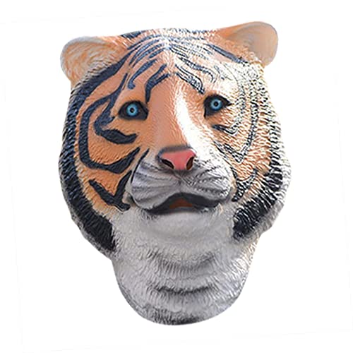 DRESSOOS Tiger-Kopfbedeckung tierischer voller kopf Streich Gesichtsbedeckung halloween masken halloweenmaske Halloween-Maske stutzenhalter kreative Tigergesichtsabdeckung Party-Tiger-Maske von DRESSOOS