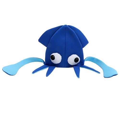 DRESSOOS Tintenfischhut faschingshut kinder kinderkleider partyhüte kinder party sachen Tierhut Party lustiger Hut Partyhutverzierung Lustige Hüte für Kinder Cartoon-Oktopus-Hut Stoff Blue von DRESSOOS