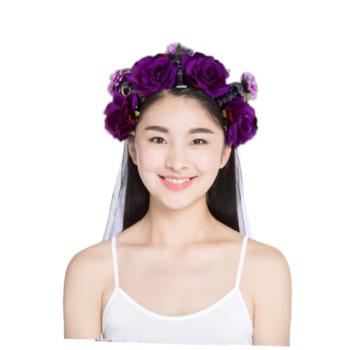 DRESSOOS Totenkopf Stirnband Für Kostüm Blume Und Haarband Haarband Halloween Kopfbedeckung Cosplay Rose Kopfschmuck Erwachsene DRESSOOS Totenkopf Stirnband Für Kostüm Blume Und Haarband Haarband Halloween Kopfbedeckung Cosplay Rose Kopfschmuck Erwachsene von DRESSOOS