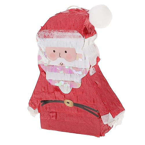 DRESSOOS Weihnachtspinata Urlaub Hüpfburgen Usb-lichterkette Warm Lustig Weihnachtsmann-partydekorationen Pinatas Für Geburtstagsfeier Geweih Weihnachtszuckerstangen Lumivine Papier Rot von DRESSOOS