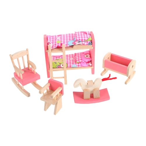 DRESSOOS Zubehör Für Puppenhäuser Miniatur-puppenstubenbett Miniatur-einzelbett Puppenhaus-miniaturspielzeug Mini-puppenhaus-dekor-Masse Mini-möbelmodell Puppenschlafbett Mini-Sofa Holz von DRESSOOS