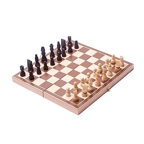 DRESSOOS Zusammenklappbares Holz Schachspiel Set Für 34 x 34 cm Großes Schachbrett Mit Schachfiguren Pädagogisches Lernspielzeug Zur Von Logik Und Strategiedenken von DRESSOOS