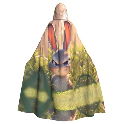 DRGFCXE Angry cute rabbit Prom Hooded poncho no zipper comes with an oversized hood comfortable and soft allowing you to enjoy the party to the fullest von DRGFCXE