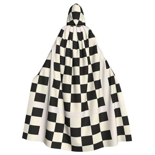 DRGFCXE Checkers Checkerboard Prom Kapuzenponcho ohne Reißverschluss kommt mit einer übergroßen Kapuze, bequem und weich, damit Sie die Party in vollen Zügen genießen können von DRGFCXE