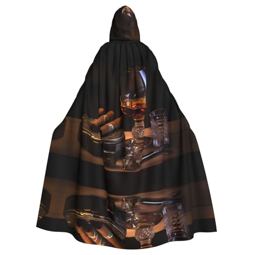 DRGFCXE Cigar and Whiskey Prom Hooded Poncho no zipper comes with an oversized hood comfortable and soft allowing you to enjoy the party to the fullest von DRGFCXE