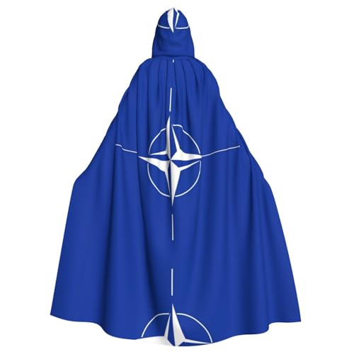 DRGFCXE Der Poncho mit Nato-Flagge, ohne Reißverschluss, mit übergroßer Kapuze, bequem und weich, sodass Sie die Party in vollen Zügen genießen können von DRGFCXE