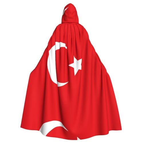 DRGFCXE Der Poncho mit der Flagge der Türkei ohne Reißverschluss verfügt über eine übergroße Kapuze, bequem und weich, sodass Sie die Party in vollen Zügen genießen können von DRGFCXE