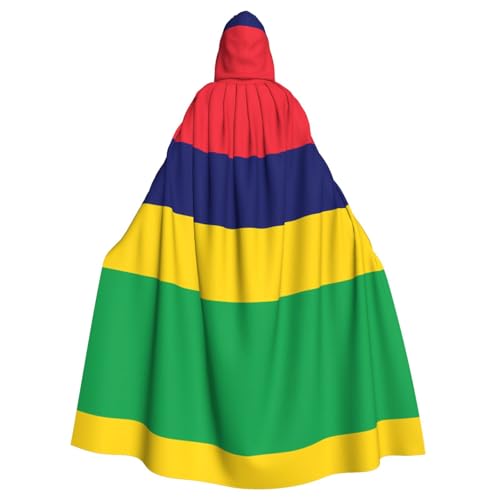 DRGFCXE Kapuzenponcho mit Flagge von Mauritius, ohne Reißverschluss, mit übergroßer Kapuze, bequem und weich, sodass Sie die Party in vollen Zügen genießen können von DRGFCXE