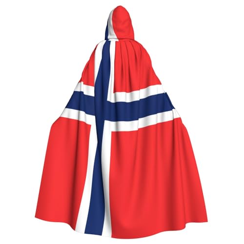 DRGFCXE Kapuzenponcho mit norwegischer Flagge, ohne Reißverschluss, mit übergroßer Kapuze, bequem und weich, damit Sie die Party in vollen Zügen genießen können von DRGFCXE