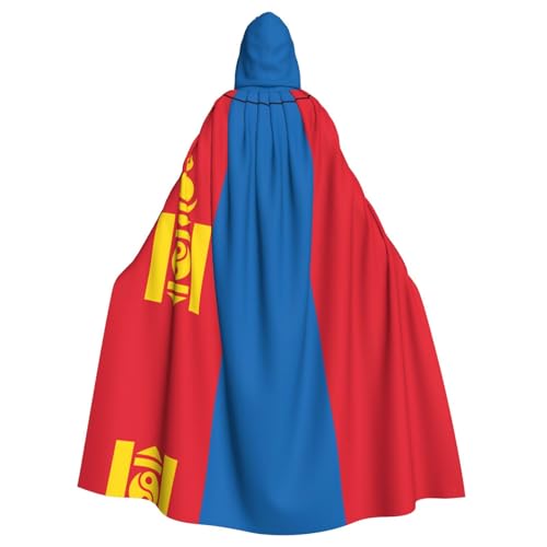 DRGFCXE Poncho mit mongolischer Flagge, ohne Reißverschluss, mit übergroßer Kapuze, bequem und weich, damit Sie die Party in vollen Zügen genießen können von DRGFCXE